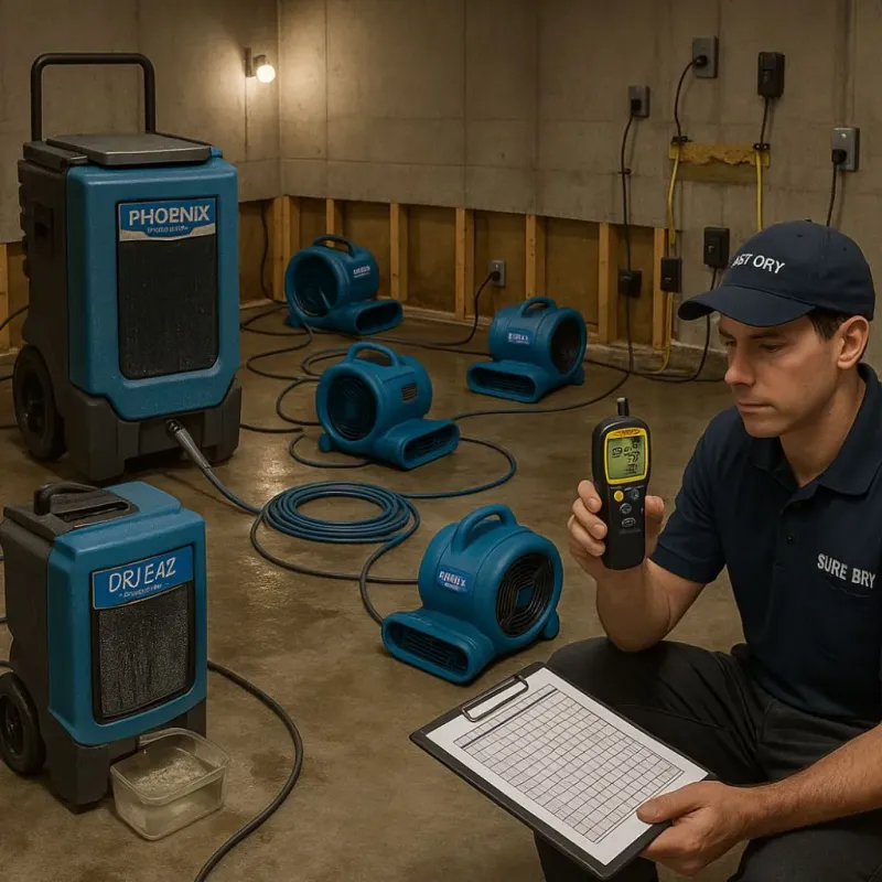 Structural Drying and Dehumidification process in Richardson, TX